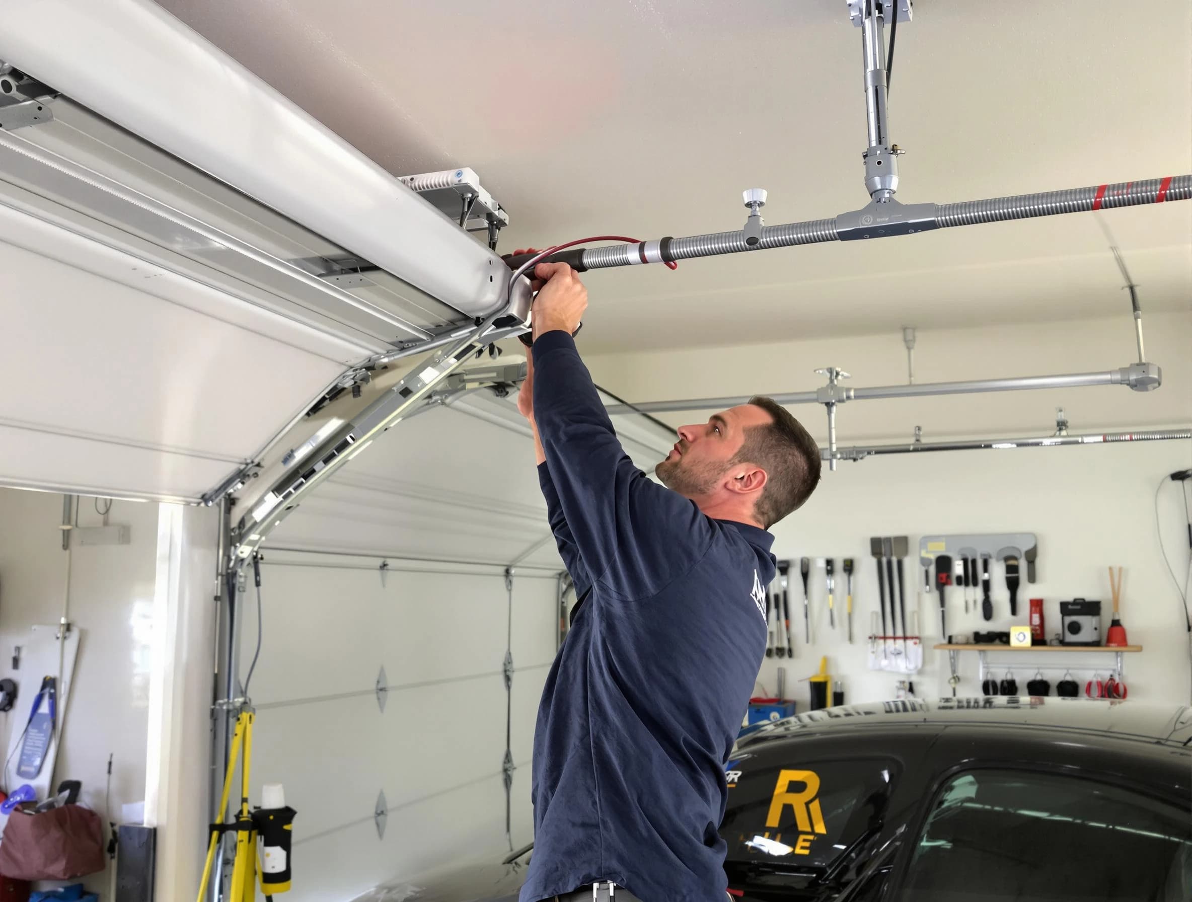 Hillside Garage Door Repair technician performing garage door cable repair in Hillside