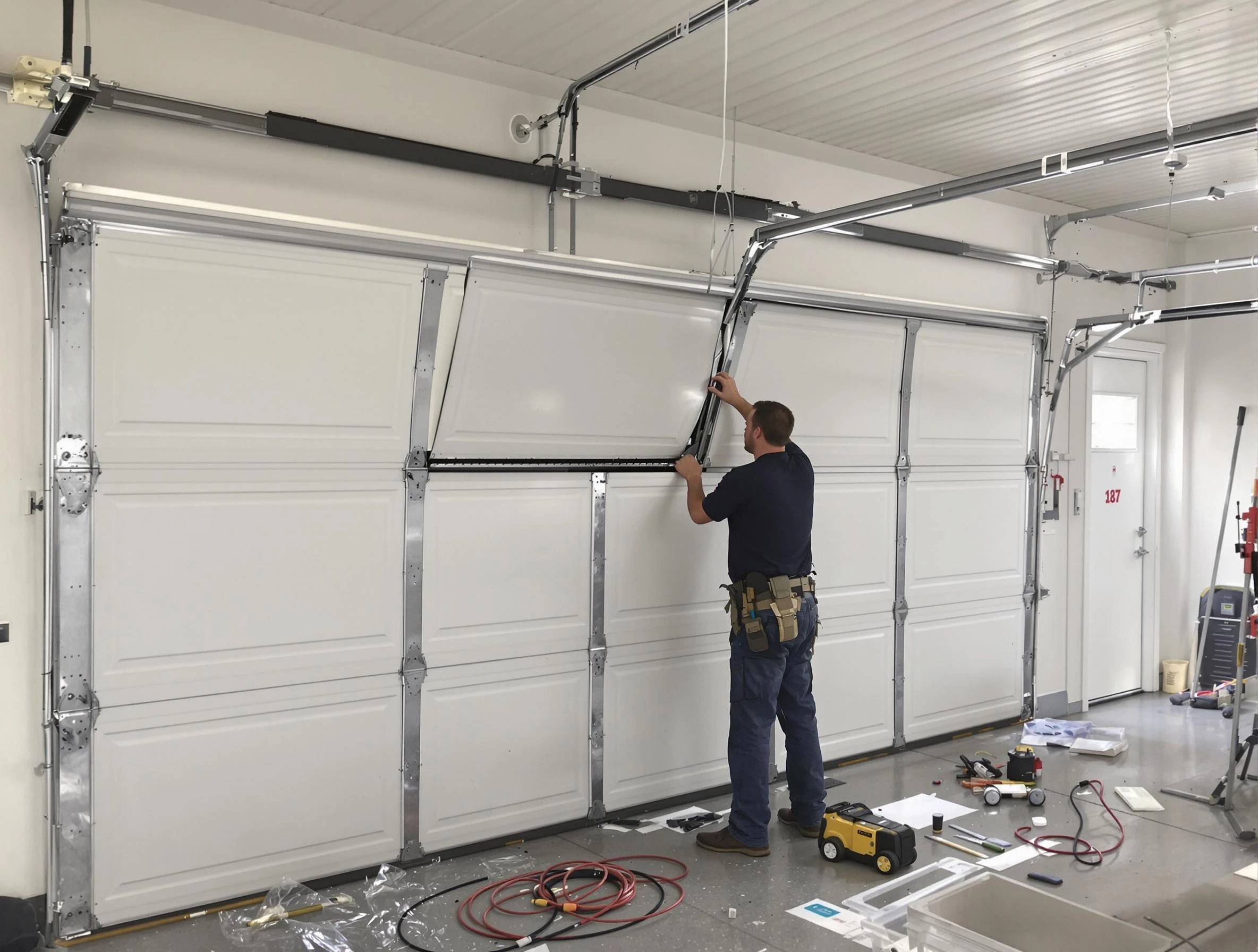 Garage Door Section Replacement in Hillside