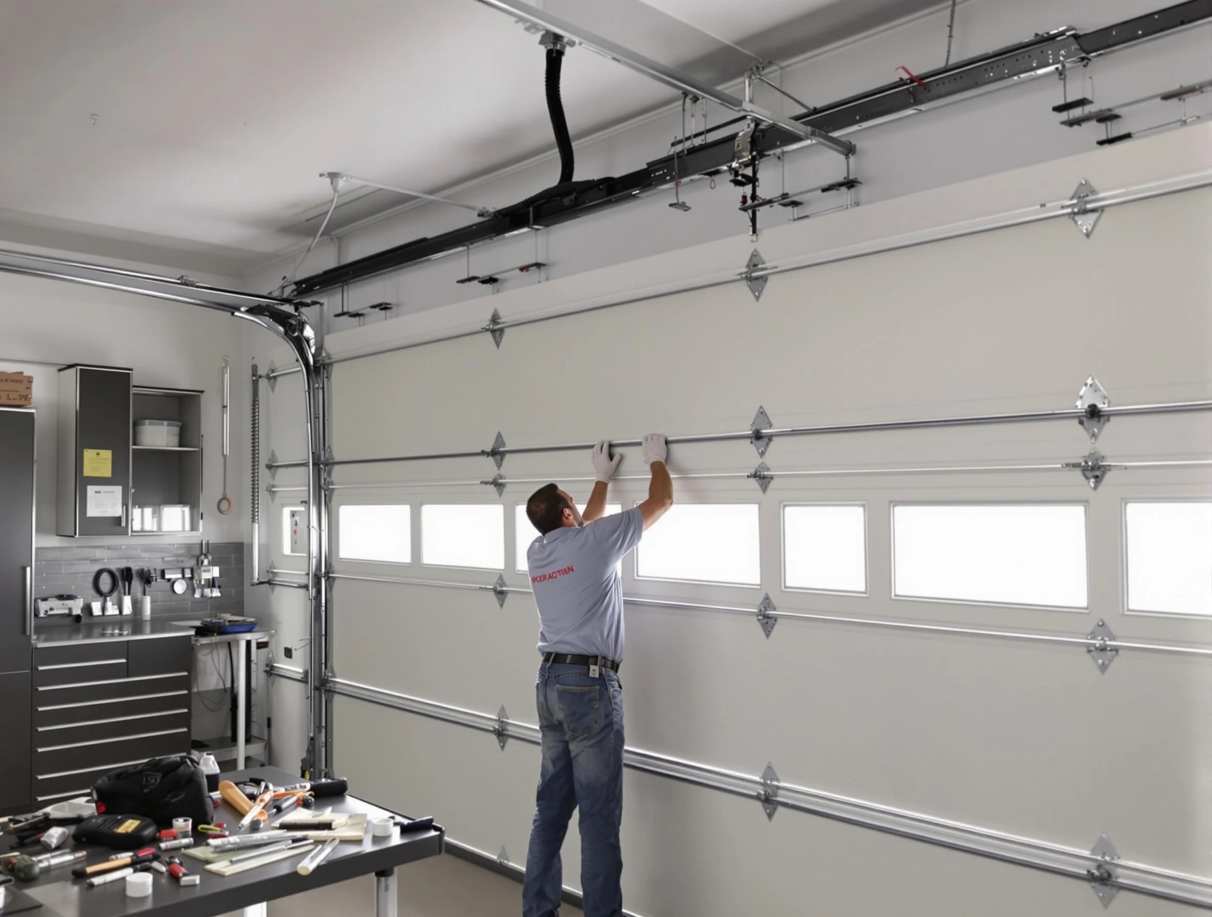 Garage Door Track Repair in Hillside
